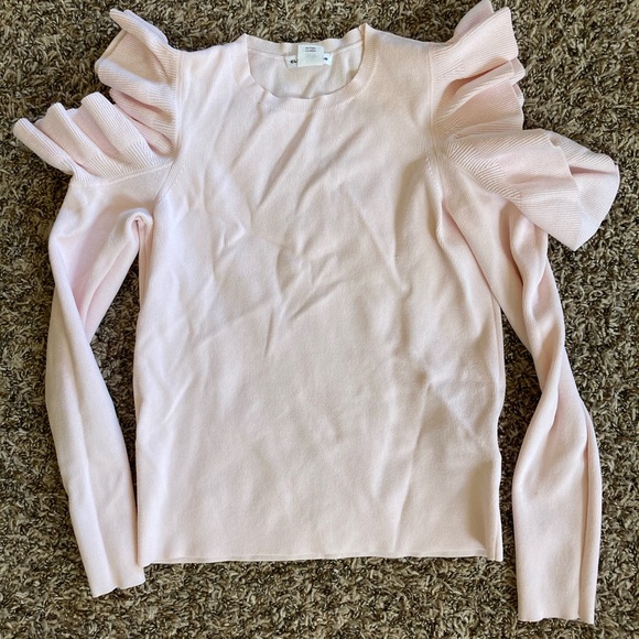 Club Monaco cold shoulder ruffle top - Picture 1 of 4